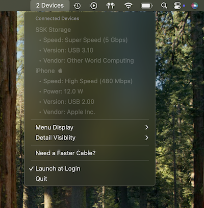 USB Connection Screenshot with iPhone and Hardrive